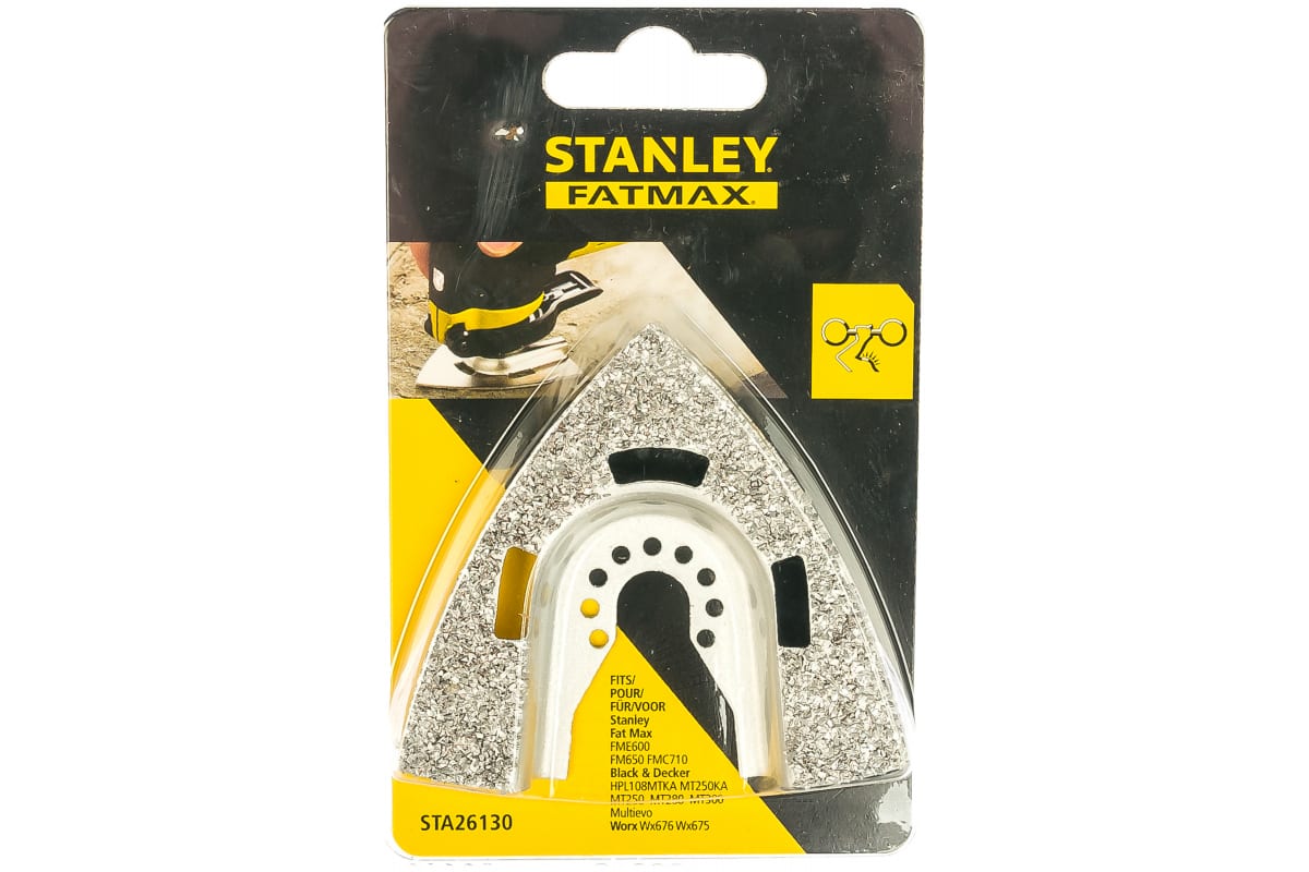 Насадка д/мультитул STANLEY/B+D, шлиф.поверхн.грубая, карбидная крошка, по твердому клею для плитки 