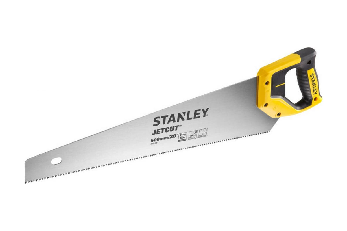 Stanley ножовка по дереву "jet-cut" с мелким закаленным зубом 11 х 500mm (2-15-599)