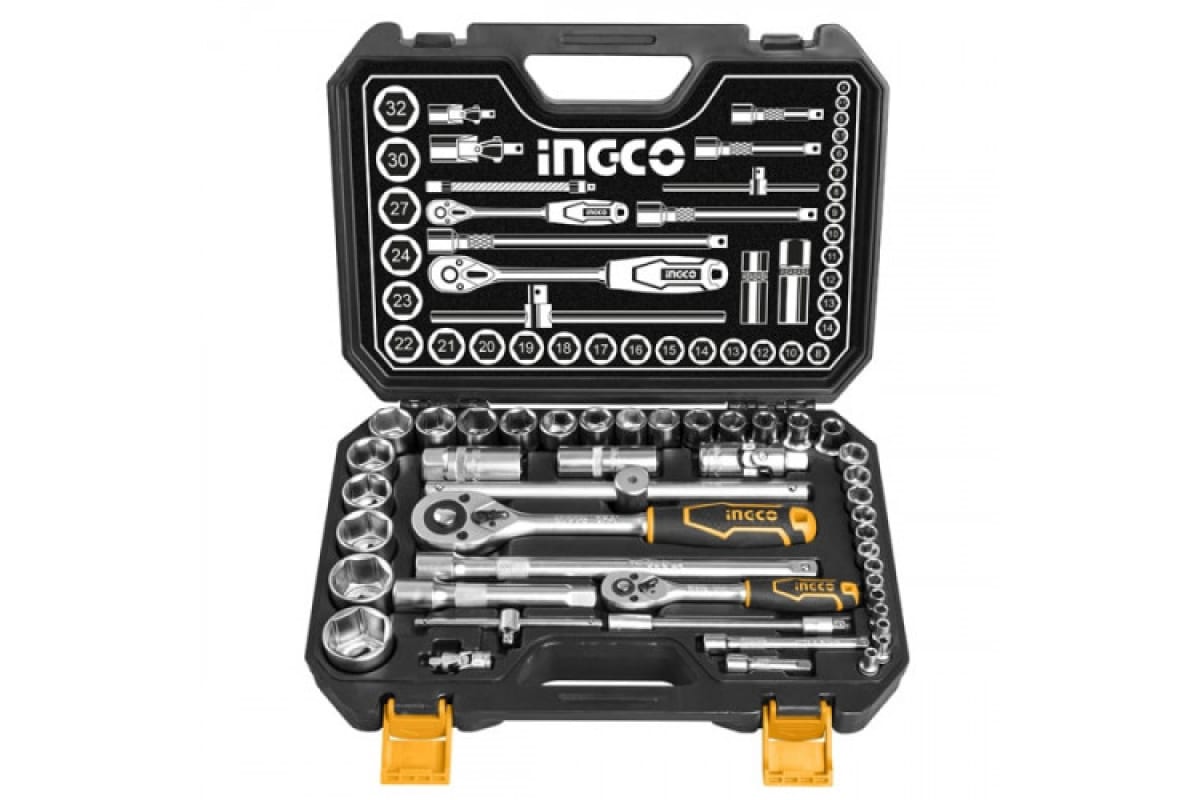Набор головок 1/4"+1/2" с трещоткой 44шт INGCO HKTS42441