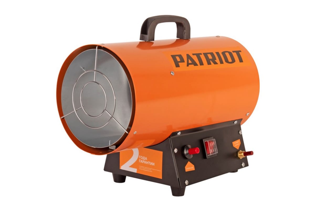 Калорифер газовый PATRIOT GS 16, 16 кВт, 350 мᵌ/ч, пьезо поджиг, редуктор, шланг.