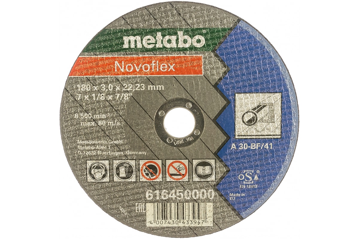 Metabo Круг отр сталь Novoflex 180x3,0 прямой А30
