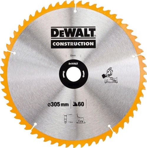 Пильн.диск CONSTRUCTION п/дер. с гвоздями 305/30 48 ATB +10° DeWalt
