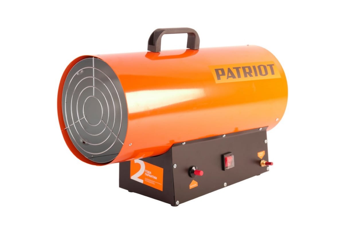 Калорифер газовый PATRIOT GS 30, 30 кВт, 650 мᵌ/ч, пьезо поджиг, редуктор, шланг.
