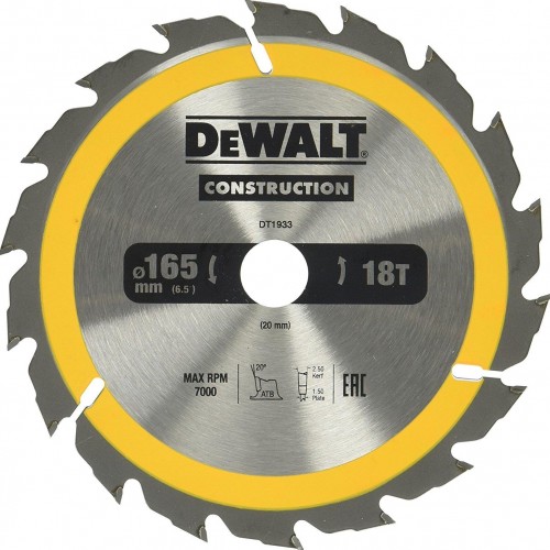 Пильн.диск CONSTRUCTION п/дер. с гвоздями 165/20 18 ATB +20° DeWalt