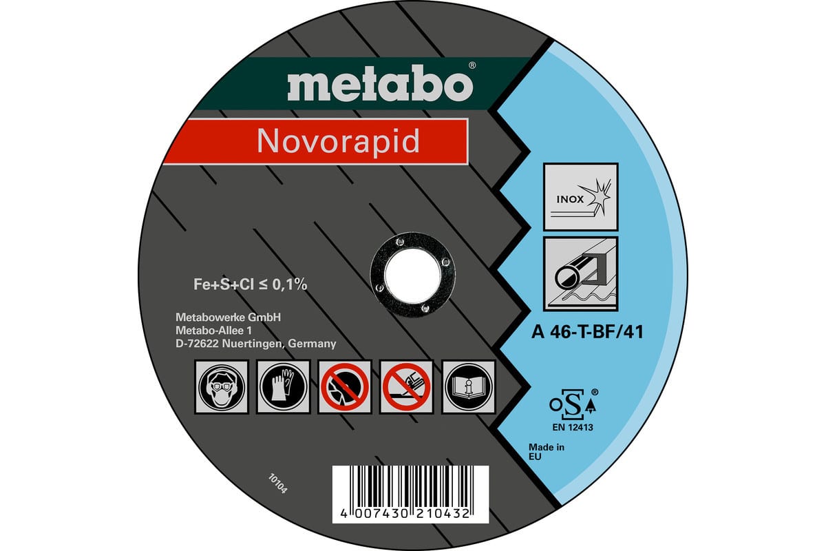 Metabo Круг отр нерж Novorapid 180x1,5x22,23 Inox