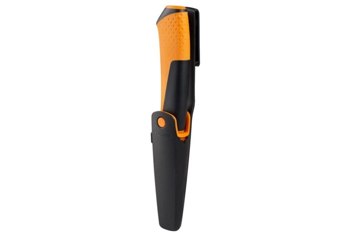 FISKARS Нож универсальный обрезиненная рукоятка с точилкой в чехле 1023618