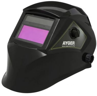 Маска сварочная AYGER Ф4 Хамелеон 90x35 мм, DIN 9-13 (Внеш. регул)