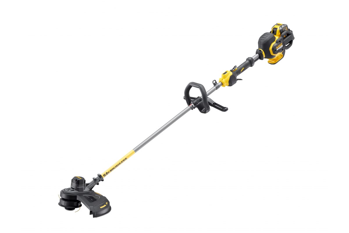Коса/кусторез FLEXVOLT 18/54 В, BRUSHLESS, леска 2 мм, захват 38 см, нож,  аккумулятор FLEXVOLT 18 В