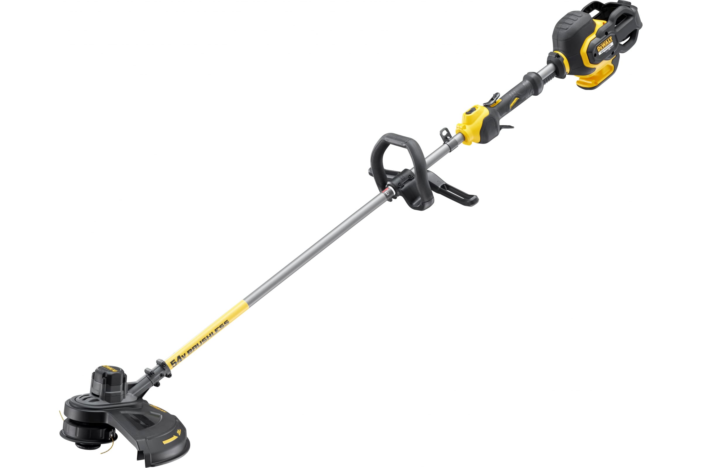 Коса/кусторез FLEXVOLT 18/54 В, BRUSHLESS, леска 2 мм, захват 38 см, нож,  без акк. и ЗУ DeWalt