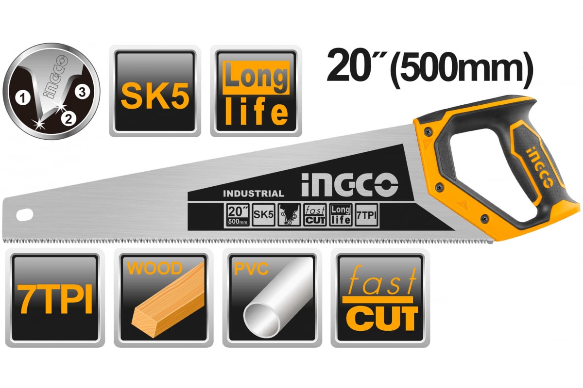 Ножовка по дереву INGCO HHAS28500