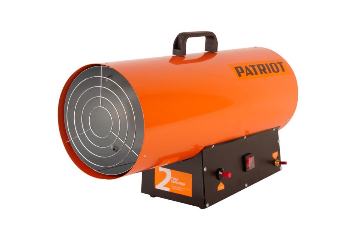 Калорифер газовый PATRIOT GS 50, 50 кВт, 872 мᵌ/ч, пьезо поджиг, редуктор, шланг.