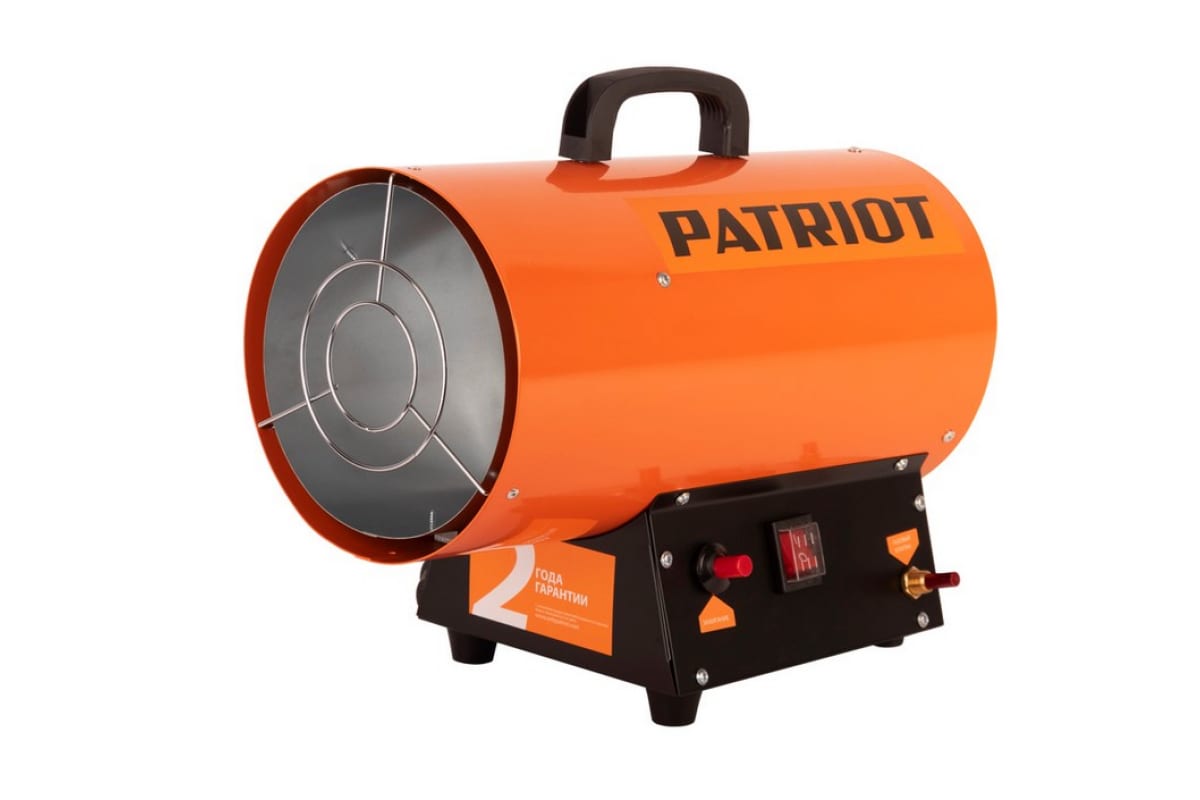 Калорифер газовый PATRIOT GS 12, 12 кВт, 320 мᵌ/ч, пьезо поджиг, редуктор, шланг.