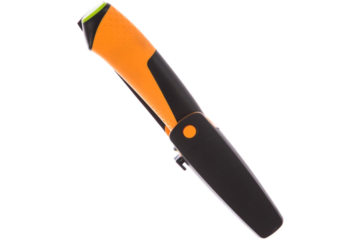 FISKARS Нож для тяжелых работ с напильником на лезвии и точилкой в чехле