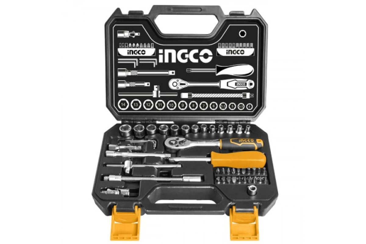 Набор головок 1/4" с трещоткой 45шт INGCO HKTS14451