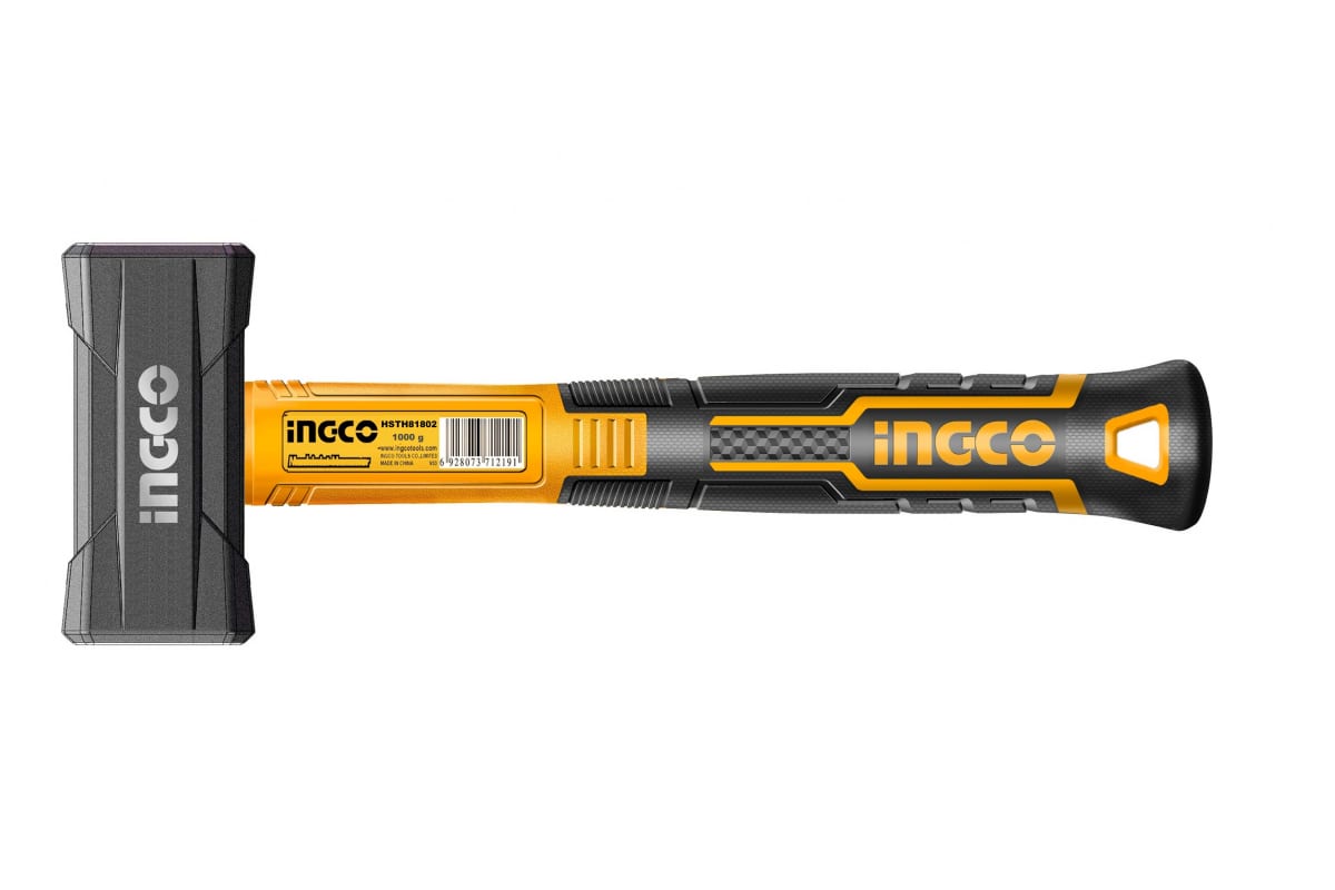 Кувалда с фибергласовой рукояткой 1кг. INGCO HSTH81802 INDUSTRIAL