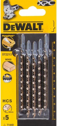 Пилка д/лобзика п/дер.XPC 100х75х4.2х60мм T144D,5шт DeWalt