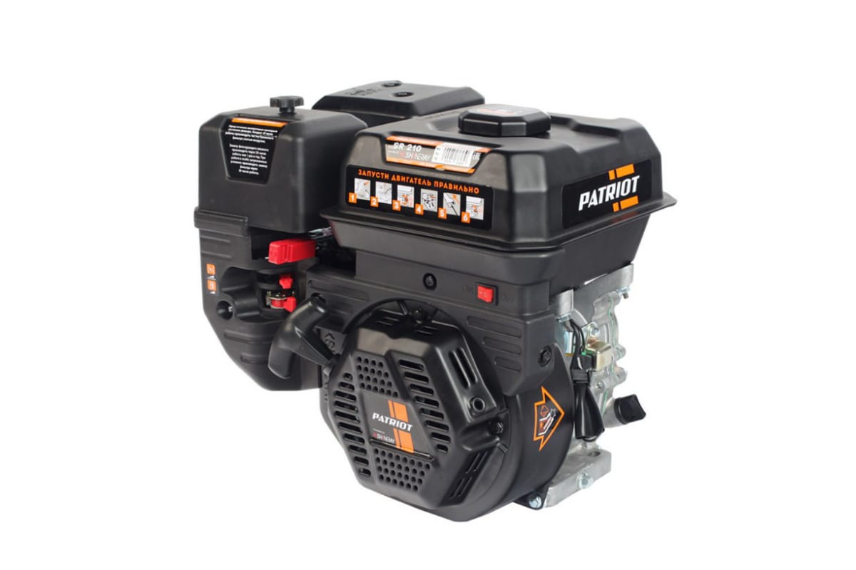 Двигатель PATRIOT SR 210; Мощность 7,0 л.с.; 212см³; 3600об/мин; бак 3,6л.; хвостовик 19,05мм, шпонк