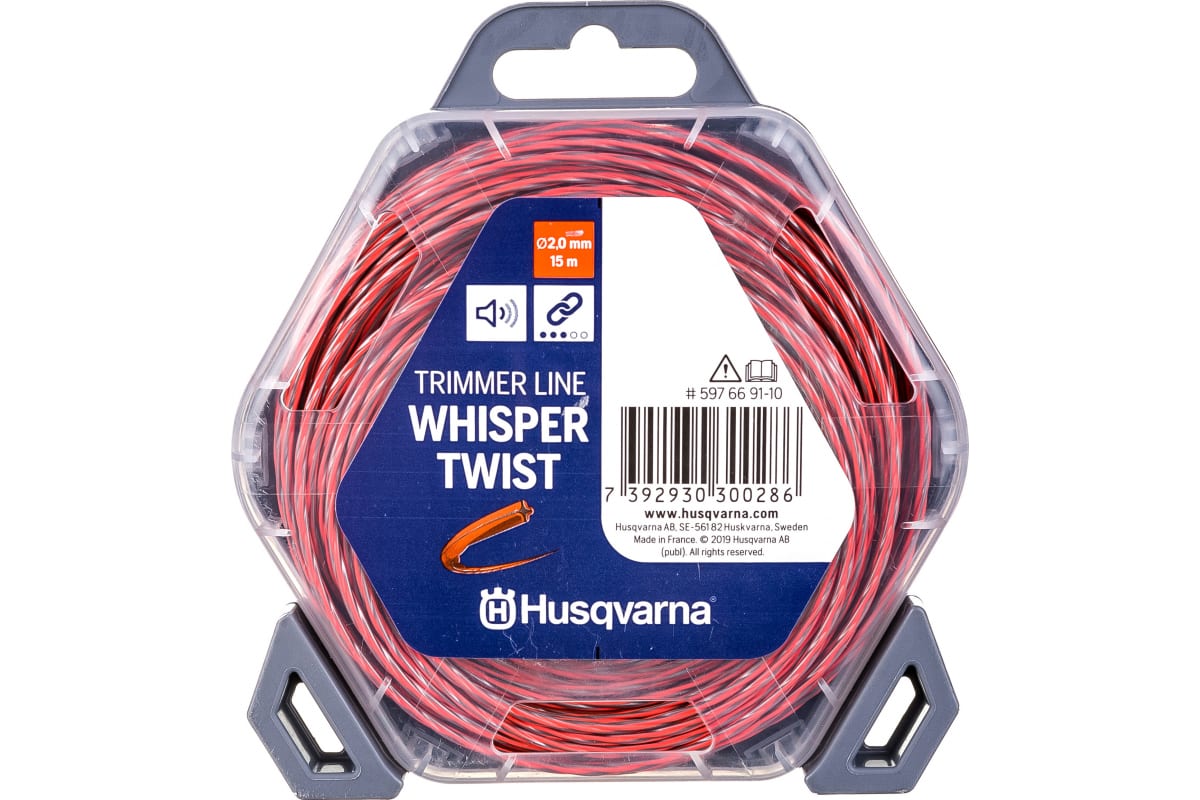 Husqvarna Корд триммерный бесшумный крученый "Whisper Twist", 2.0 мм/15 м, в блистере 5976691-10