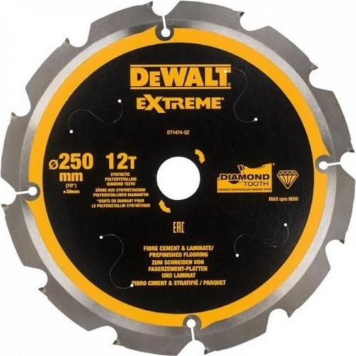 Пильный дмск по фиброцементу  250x30mmx12T DT1474-QZ DeWalt