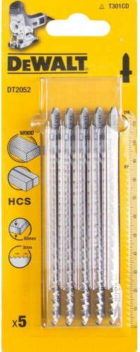 DeWalt Пилка д/лобзика п/дер.HCS 116x87x3.0x65 мм, T301CD 5шт 