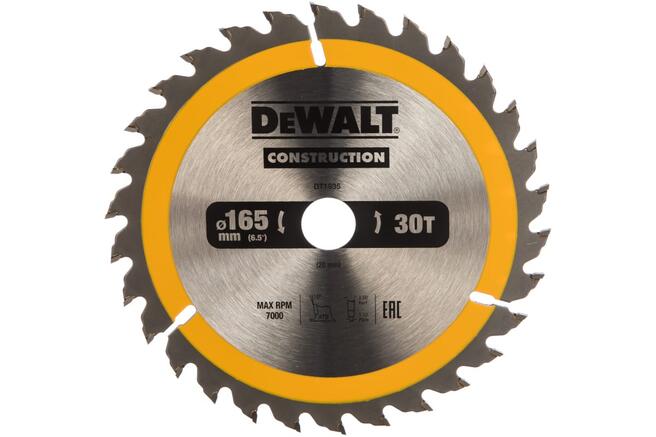 DeWalt Пильн.диск CONSTRUCTION п/дер. с гвоздями 165/20 30 ATB +10° 