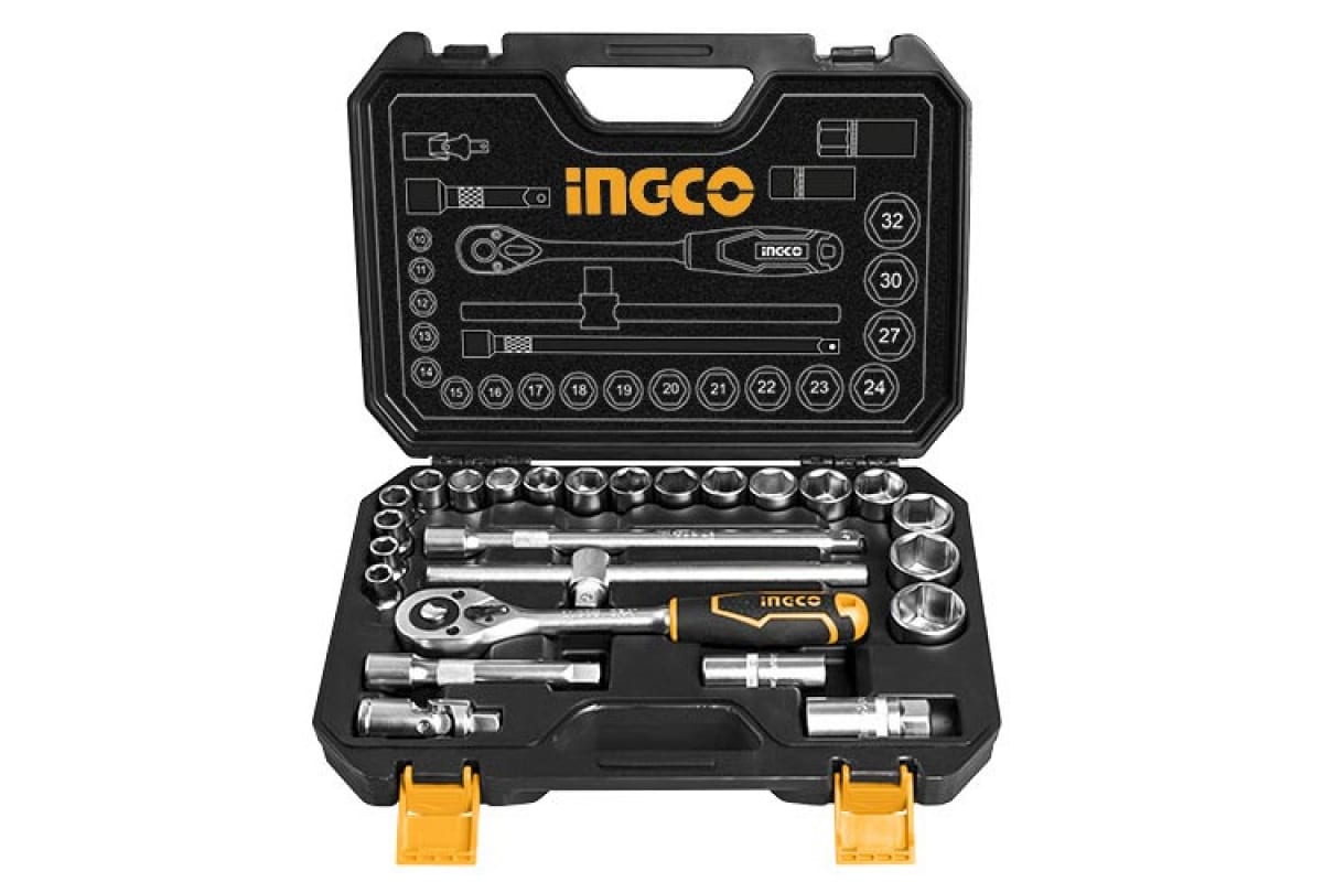 Набор головок 1/2" с трещоткой 25шт INGCO HKTS12251