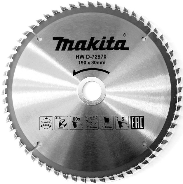 Пильный диск для алюминия 190x30/20x1.4x60T Makita