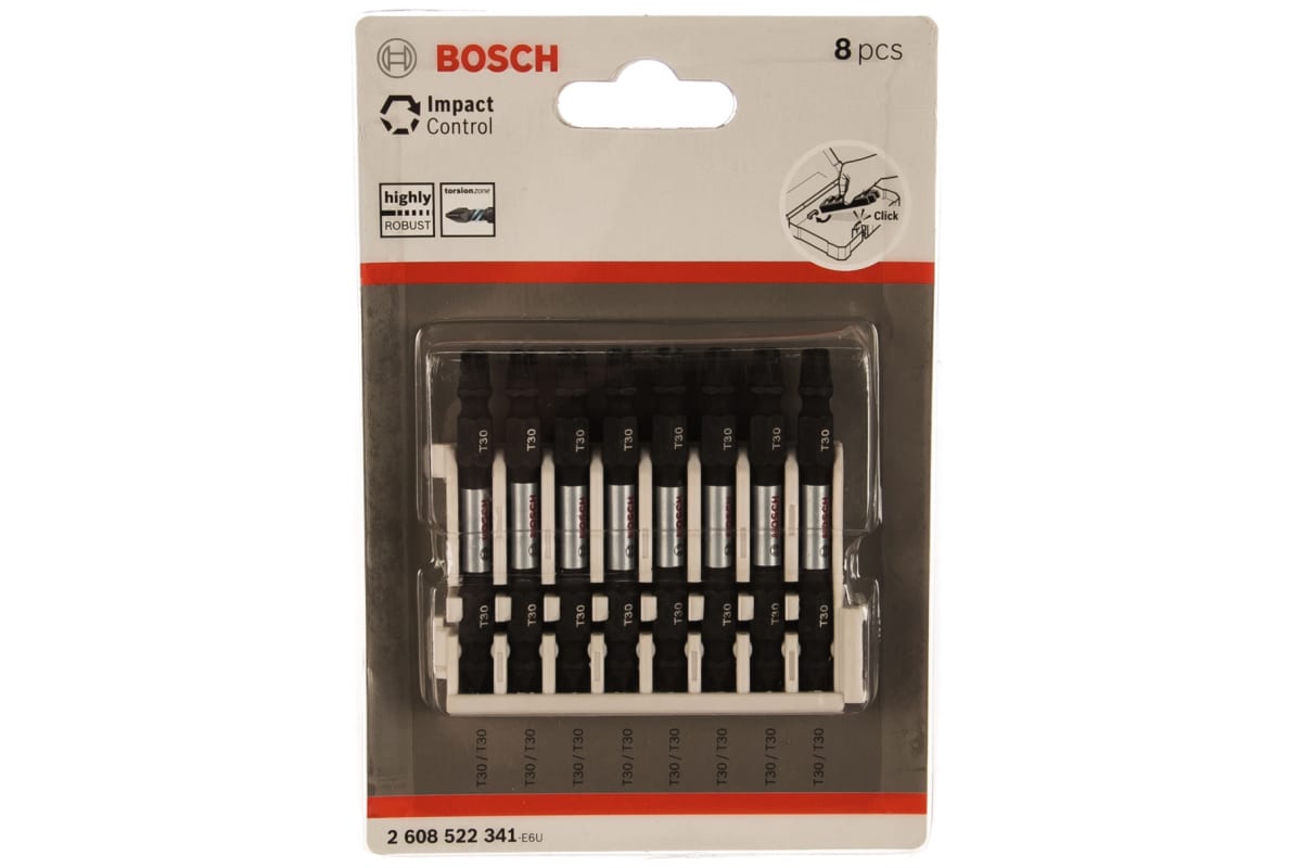 BOSCH 8 двухстор.бит impact control 65мм, t30 2608522341