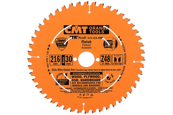 Диск пильный 216x30x1,8/1,2 -5° 10° ATB + 8° SHEAR Z=48 272.216.48M CMT