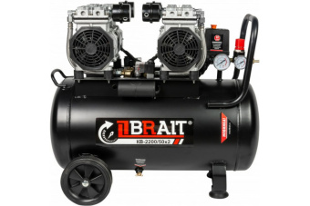 BRAIT Компрессор воздушный КB-2600/50Х2 (50 литров; 2,6Kw; 8bar, 450 л/м; без масляный) 8шт./поддон