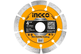 Диск алмазный сегментированный INGCO DMD011102M (10шт/металл. Футляр Уникальная цена за 1шт)