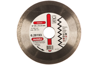 Metabo Кр.алмазный classic,125мм,керамика,сплош.сегм