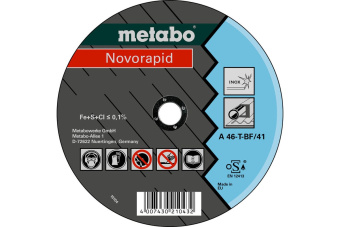 Metabo Круг отр нерж Novorapid 180x1,5x22,23 Inox