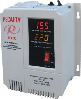 РЕСАНТА Стабилизатор АСН- 1 500Н/1-Ц Ресанта Lux (140-260в, 1500вт, при U=190вольт)
