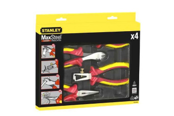 Stanley набор из 4-х плоскогубцев и кусачек электрика "maxsteel" 1000в (4-84-489)