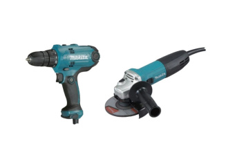 Makita DK0121 Набор инструмента,2шт-дрель DF0300+УШМ GA5030,кор