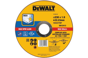 Круг отрез. п/мет.,Морокко 230х22.2x 1.9mm Inox DT43909-QZ DeWalt