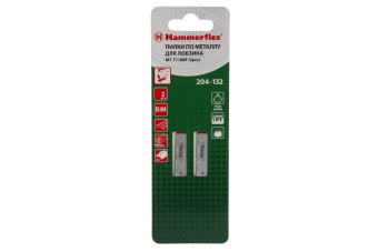 Пилка для лобзика Hammer Flex 204-132 JG MT T118BF  тонкий металл, 50мм, шаг 2.0, BiMET, 2шт.