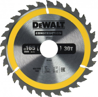 Пильн.диск CONSTRUCTION п/дер. с гвоздями 165/30 30 ATB +10° DeWalt