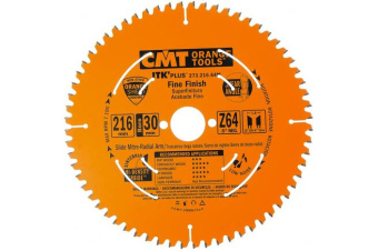 Диск пильный 216x30x1,8/1,2 -5° 10° ATB + 8° SHEAR Z=64 273.216.64M CMT