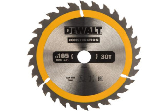 DeWalt Пильн.диск CONSTRUCTION п/дер. с гвоздями 165/20 30 ATB +10° 