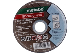 Круг отрез. нерж SP-Novorapid 115x1x22 мм RU B LM METABO